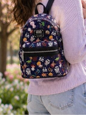Loungefly Star Wars Print Mini Backpack – Faux Leather Collectible Fandom Bag